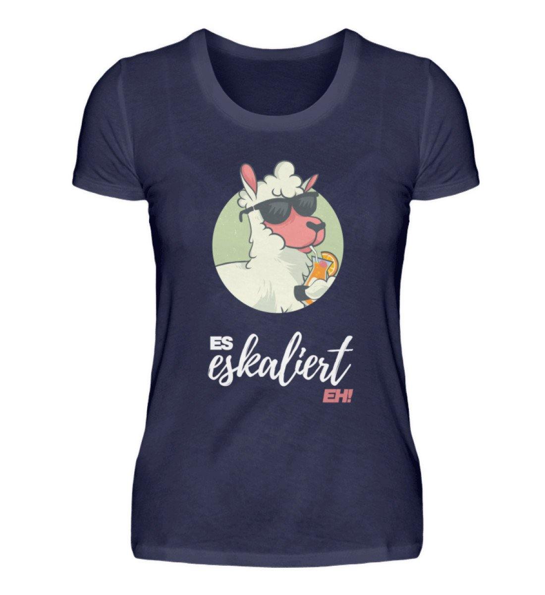 Es eskaliert eh Lama Words on Shirts  - Damenshirt - Words on Shirts