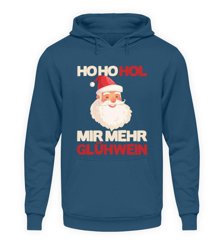 Ho Ho Hol mir Glühwein - Words on Shirt  - Unisex Kapuzenpullover Hoodie - Words on Shirts Sag es mit dem Mittelfinger Shirts Hoodies Sweatshirt Taschen Gymsack Spruch Sprüche Statement