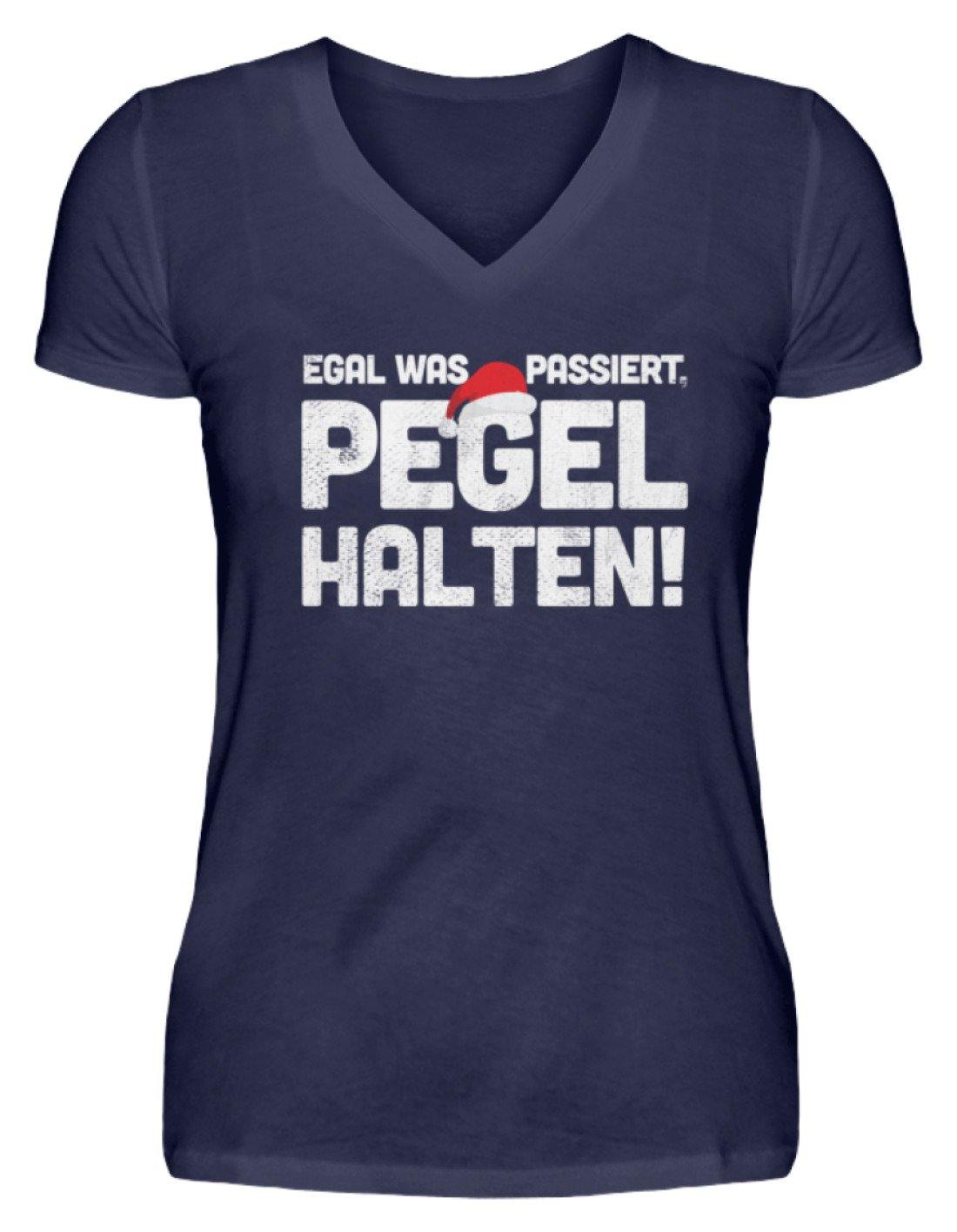 Pegel halten Weihnachten Words on Shirts  - V-Neck Damenshirt