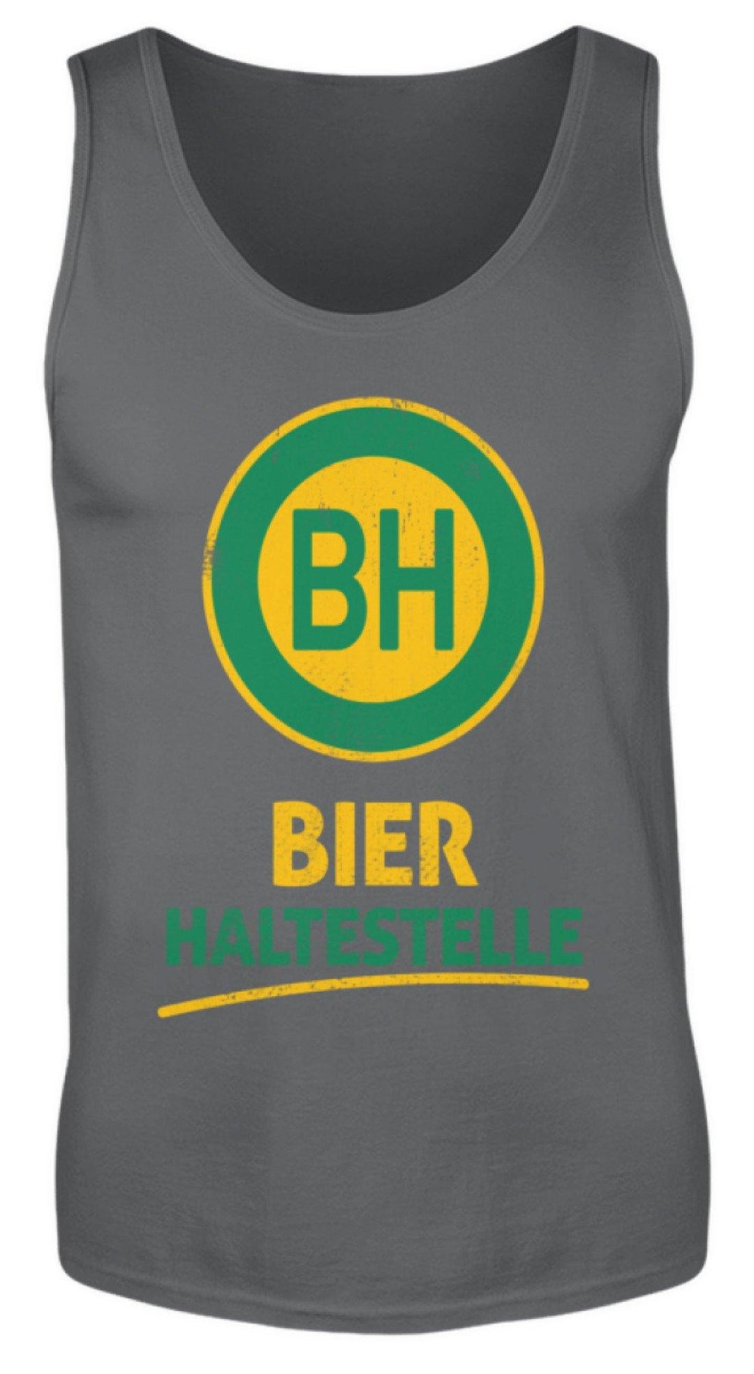 BH Bier Haltestelle - Words on Shirts  - Herren Tanktop - Words on Shirts Sag es mit dem Mittelfinger Shirts Hoodies Sweatshirt Taschen Gymsack Spruch Sprüche Statement