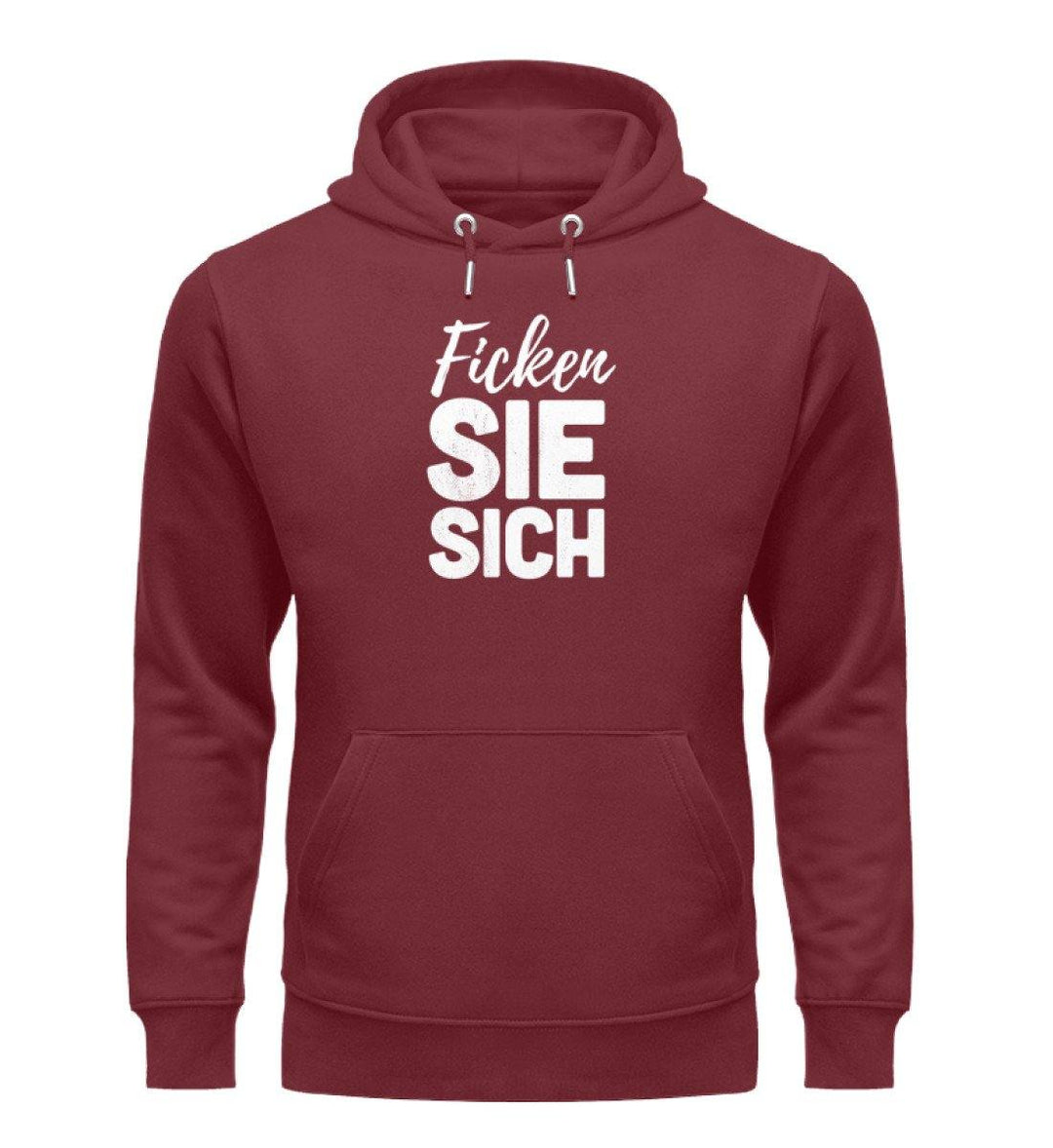F!cken Sie sich - Words on Shirts - PR  - Unisex Organic Hoodie - Words on Shirts Sag es mit dem Mittelfinger Shirts Hoodies Sweatshirt Taschen Gymsack Spruch Sprüche Statement
