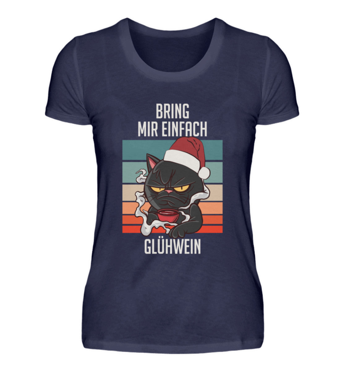 Bring mir einfach Glühwein - Katze XMAS  - Damenshirt