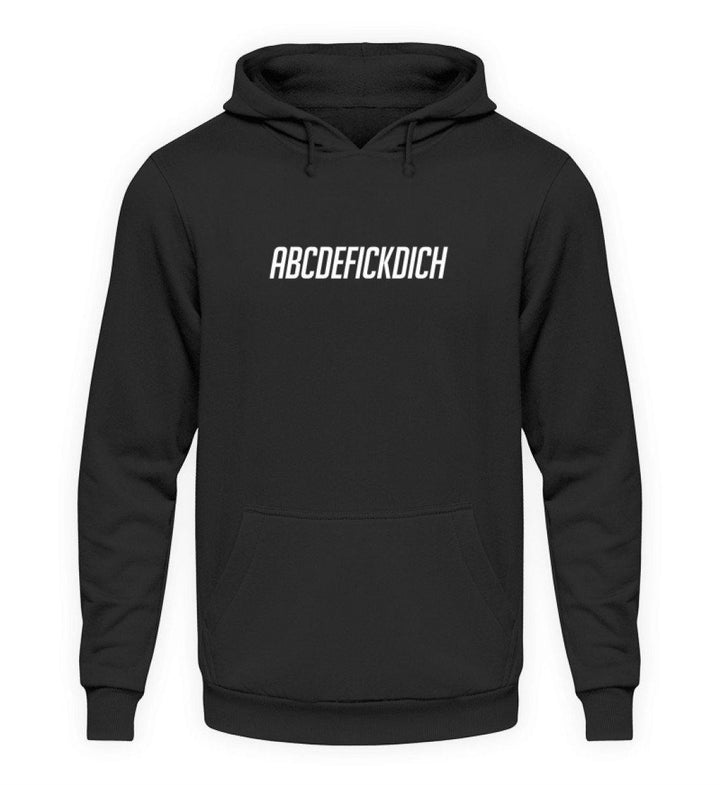 ABCDEFICKDICH - WORDS ON SHIRTS  - Unisex Kapuzenpullover Hoodie - Words on Shirts Sag es mit dem Mittelfinger Shirts Hoodies Sweatshirt Taschen Gymsack Spruch Sprüche Statement