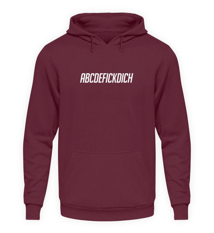 ABCDEFICKDICH - WORDS ON SHIRTS  - Unisex Kapuzenpullover Hoodie - Words on Shirts Sag es mit dem Mittelfinger Shirts Hoodies Sweatshirt Taschen Gymsack Spruch Sprüche Statement