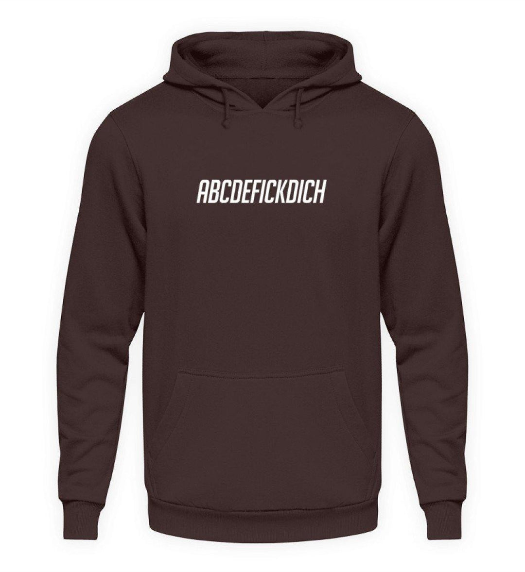 ABCDEFICKDICH - WORDS ON SHIRTS  - Unisex Kapuzenpullover Hoodie - Words on Shirts Sag es mit dem Mittelfinger Shirts Hoodies Sweatshirt Taschen Gymsack Spruch Sprüche Statement