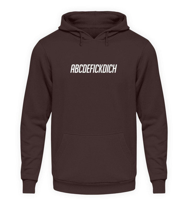 ABCDEFICKDICH - WORDS ON SHIRTS  - Unisex Kapuzenpullover Hoodie - Words on Shirts Sag es mit dem Mittelfinger Shirts Hoodies Sweatshirt Taschen Gymsack Spruch Sprüche Statement