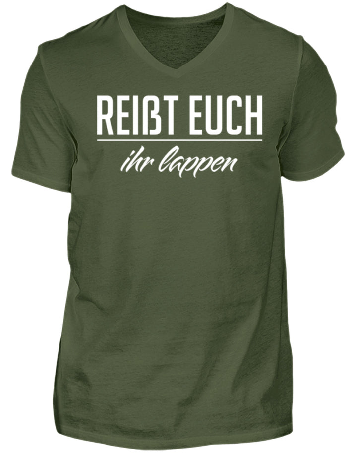 Reißt Euch Ihr Lappen  - Herren V-Neck Shirt - Words on Shirts