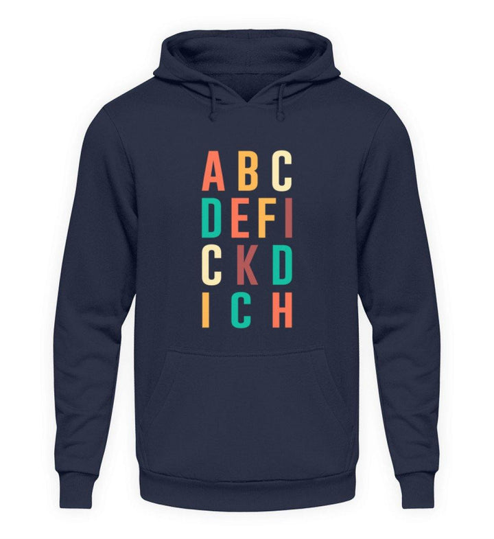 ABCDEFICKDICH - Words on Shirts  - Unisex Kapuzenpullover Hoodie - Words on Shirts Sag es mit dem Mittelfinger Shirts Hoodies Sweatshirt Taschen Gymsack Spruch Sprüche Statement