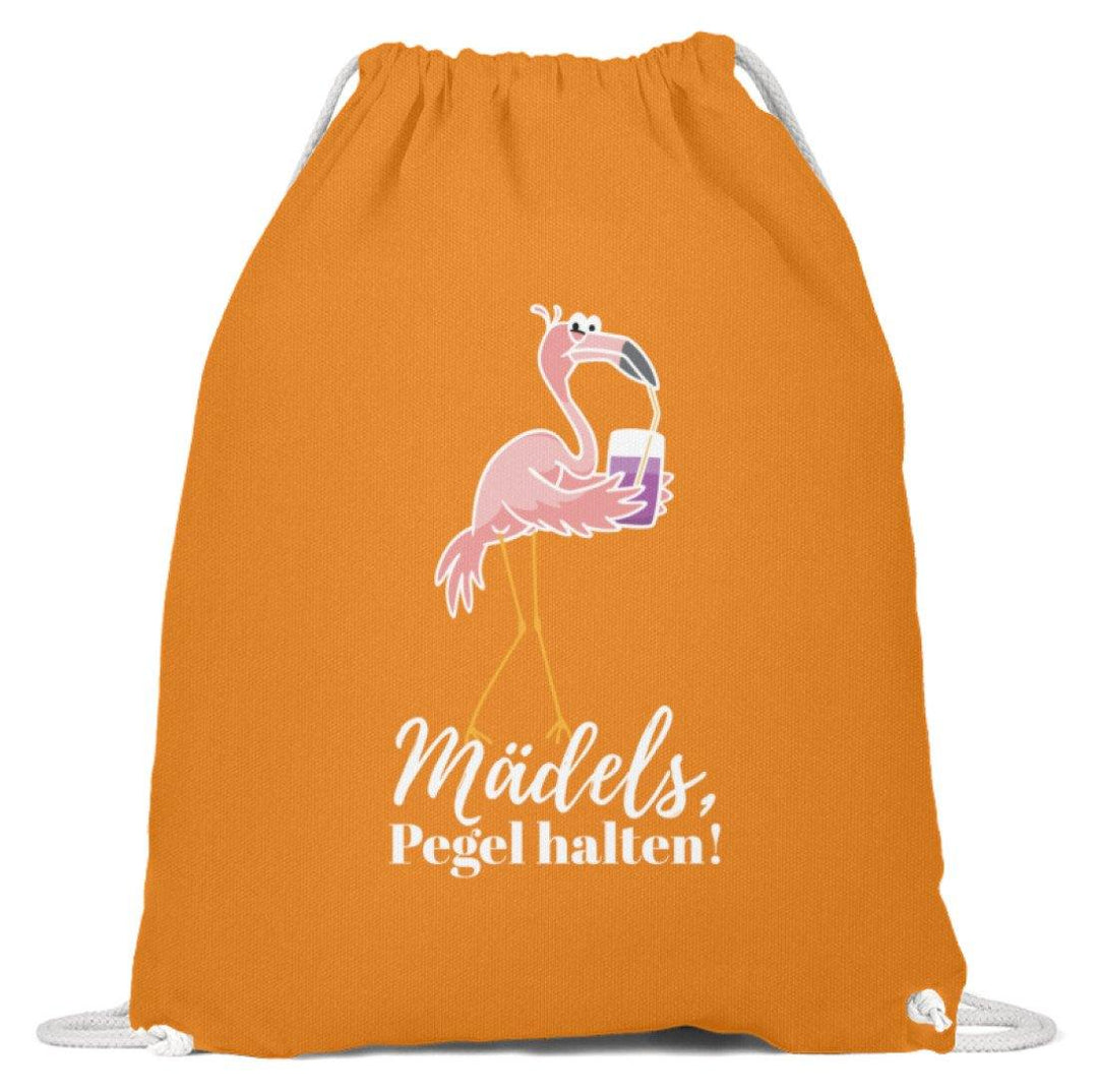 Mädels Pegel halten - Flamingo  - Baumwoll Gymsac - Words on Shirts Sag es mit dem Mittelfinger Shirts Hoodies Sweatshirt Taschen Gymsack Spruch Sprüche Statement