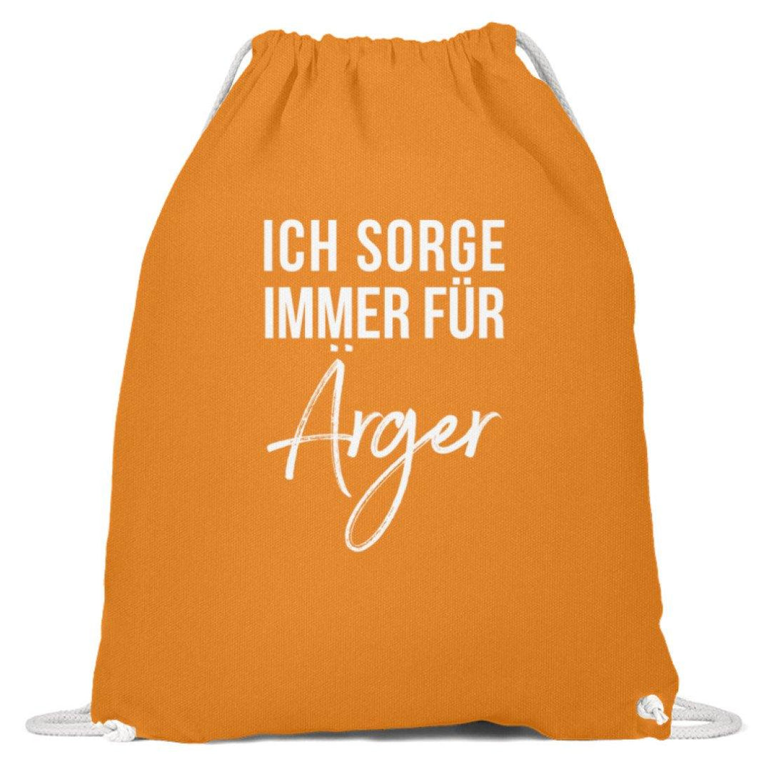 Ich sorge immer für Ärger - Words on Shirt  - Baumwoll Gymsac - Words on Shirts Sag es mit dem Mittelfinger Shirts Hoodies Sweatshirt Taschen Gymsack Spruch Sprüche Statement