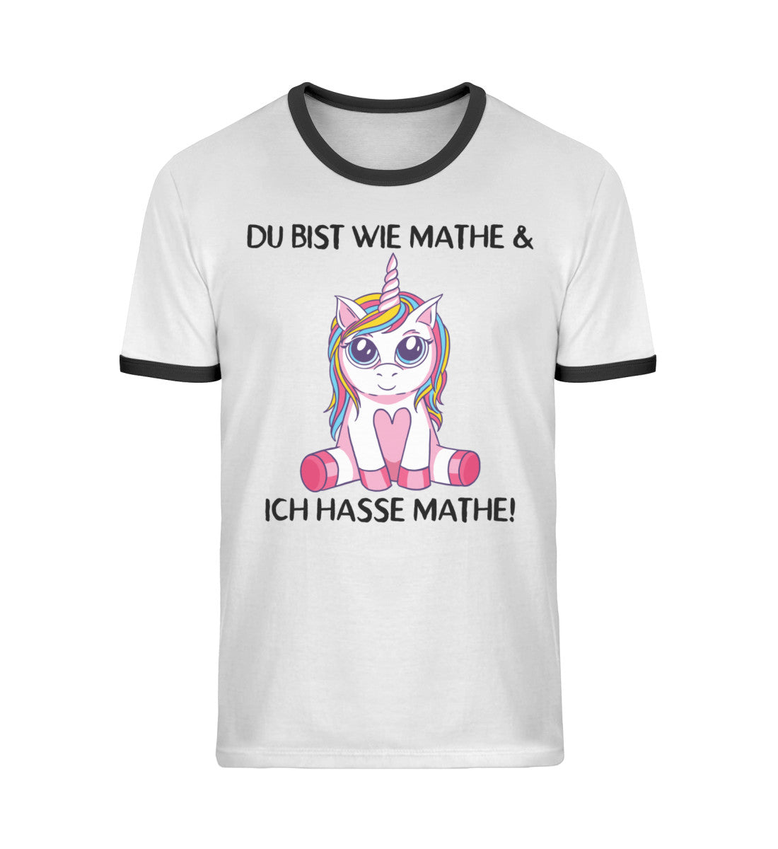 Du bist wie Mathe - Einhorn TF  - Unisex Organic Ringer T-Shirt