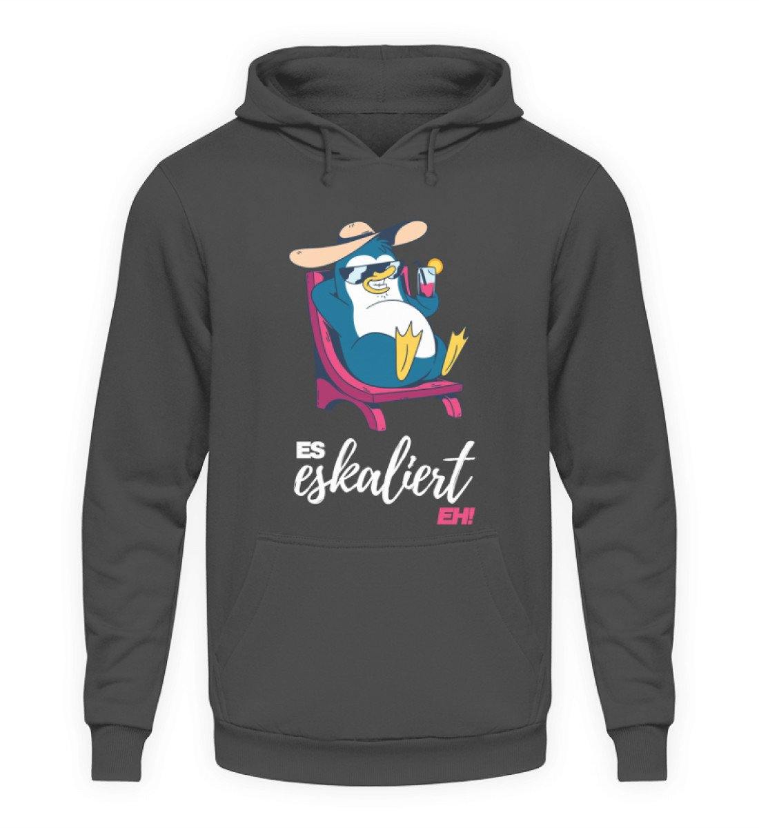 Es eskaliert eh - Pinguin Words on Shirts  - Unisex Kapuzenpullover Hoodie