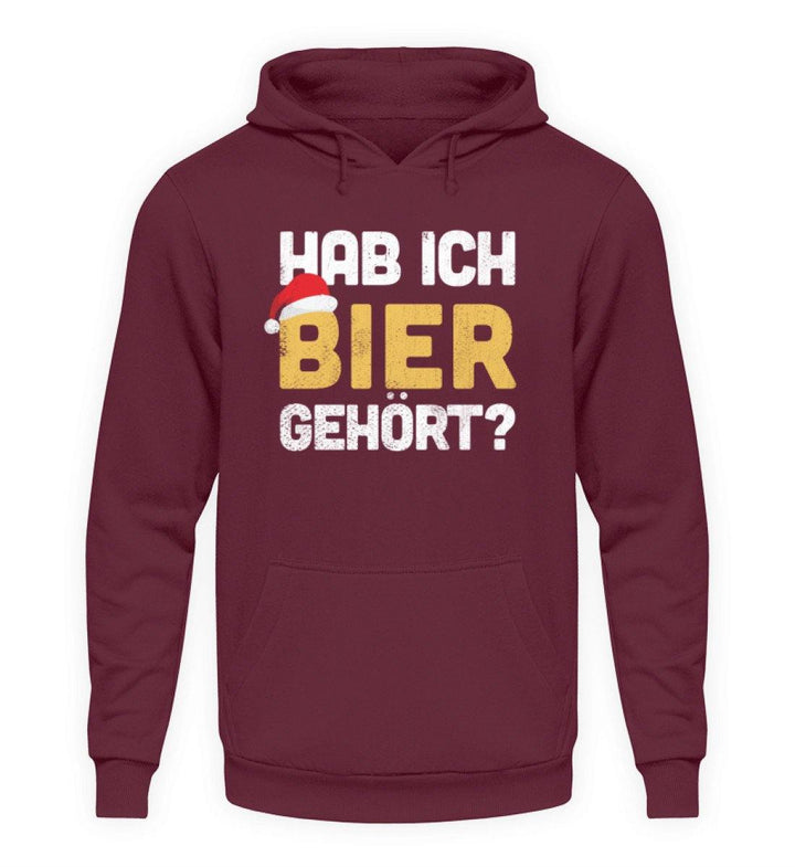 Hab ich Bier gehört? - Words on Shirts  - Unisex Kapuzenpullover Hoodie - Words on Shirts Sag es mit dem Mittelfinger Shirts Hoodies Sweatshirt Taschen Gymsack Spruch Sprüche Statement