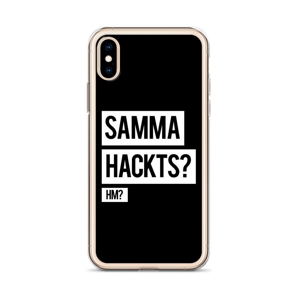 iPhone Hülle -  Samma Hackts? Hm? - Words on Shirts Sag es mit dem Mittelfinger Shirts Hoodies Sweatshirt Taschen Gymsack Spruch Sprüche Statement