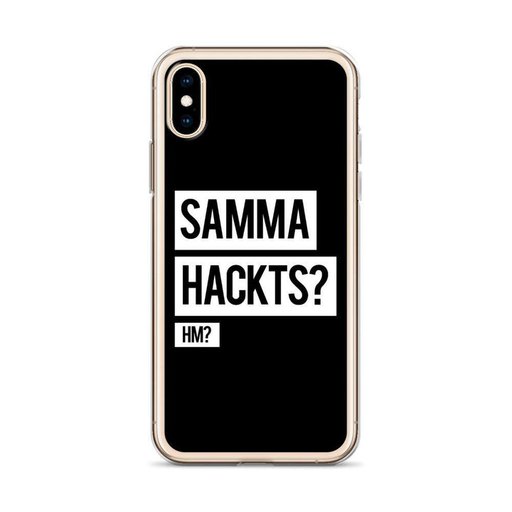 iPhone Hülle -  Samma Hackts? Hm? - Words on Shirts Sag es mit dem Mittelfinger Shirts Hoodies Sweatshirt Taschen Gymsack Spruch Sprüche Statement