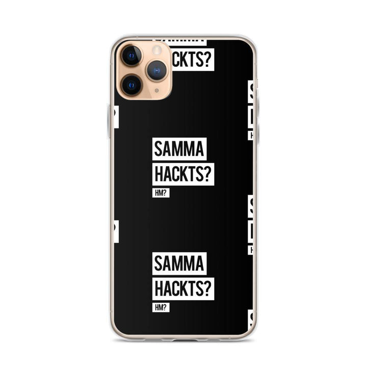 iPhone Hülle - Samma Hackts? Hm? - Pattern - Words on Shirts Sag es mit dem Mittelfinger Shirts Hoodies Sweatshirt Taschen Gymsack Spruch Sprüche Statement