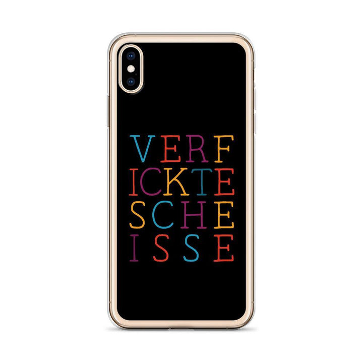 iPhone Hülle - VERFICKTESCHEISSE - Words on Shirts Sag es mit dem Mittelfinger Shirts Hoodies Sweatshirt Taschen Gymsack Spruch Sprüche Statement
