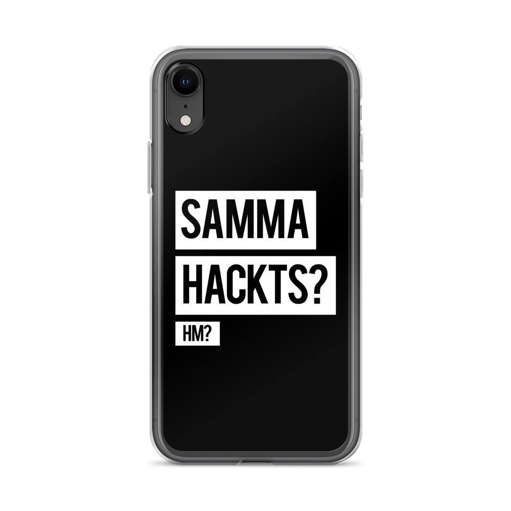 iPhone Hülle -  Samma Hackts? Hm? - Words on Shirts Sag es mit dem Mittelfinger Shirts Hoodies Sweatshirt Taschen Gymsack Spruch Sprüche Statement