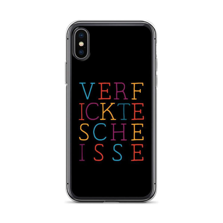 iPhone Hülle - VERFICKTESCHEISSE - Words on Shirts Sag es mit dem Mittelfinger Shirts Hoodies Sweatshirt Taschen Gymsack Spruch Sprüche Statement