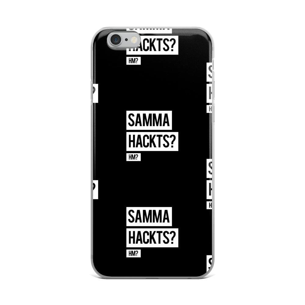 iPhone Hülle - Samma Hackts? Hm? - Pattern - Words on Shirts Sag es mit dem Mittelfinger Shirts Hoodies Sweatshirt Taschen Gymsack Spruch Sprüche Statement