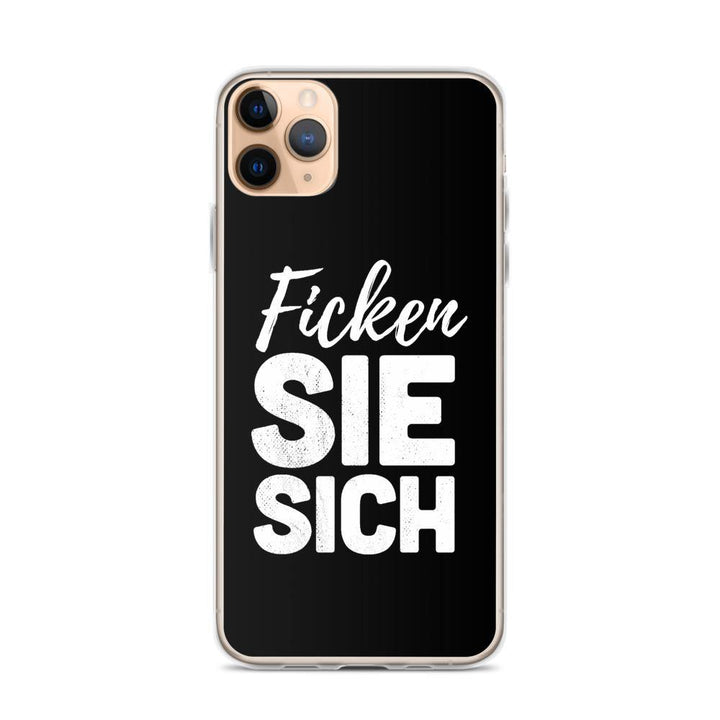 iPhone Hülle - Ficken Sie sich - Words on Shirts Sag es mit dem Mittelfinger Shirts Hoodies Sweatshirt Taschen Gymsack Spruch Sprüche Statement