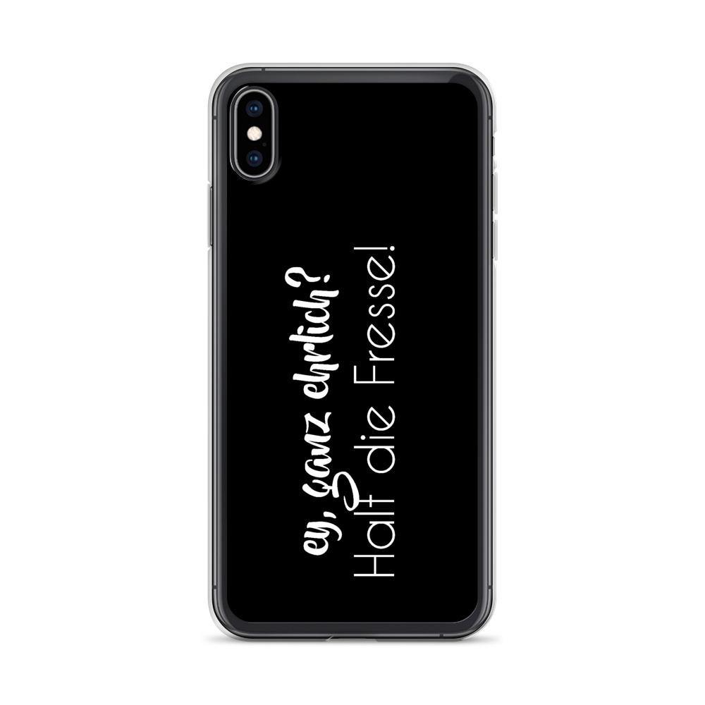 iPhone Hülle - ey ganz ehrlich? Halt die Fresse! - Words on Shirts Sag es mit dem Mittelfinger Shirts Hoodies Sweatshirt Taschen Gymsack Spruch Sprüche Statement