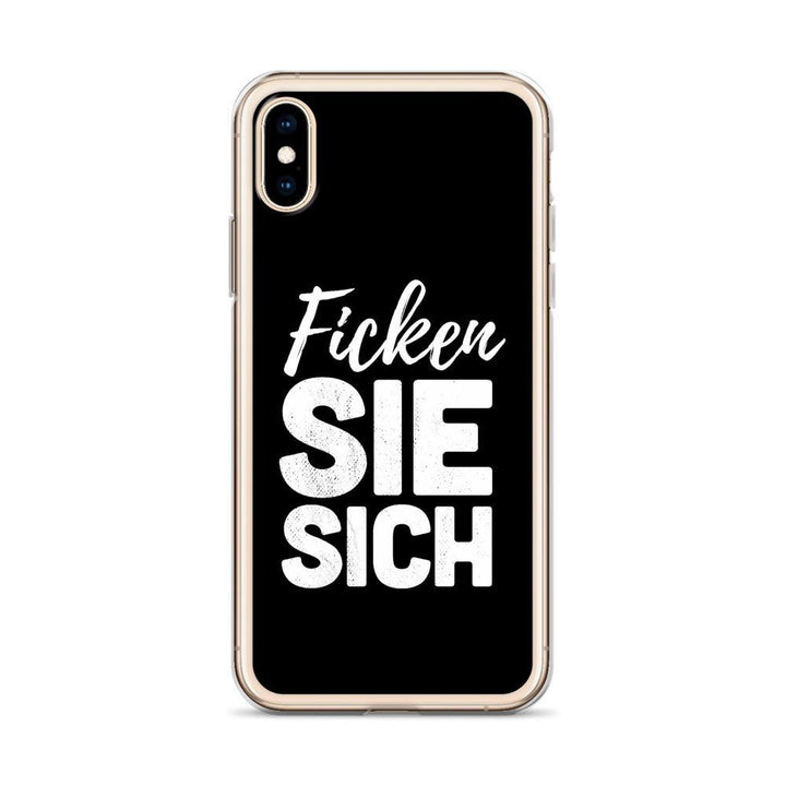 iPhone Hülle - Ficken Sie sich - Words on Shirts Sag es mit dem Mittelfinger Shirts Hoodies Sweatshirt Taschen Gymsack Spruch Sprüche Statement