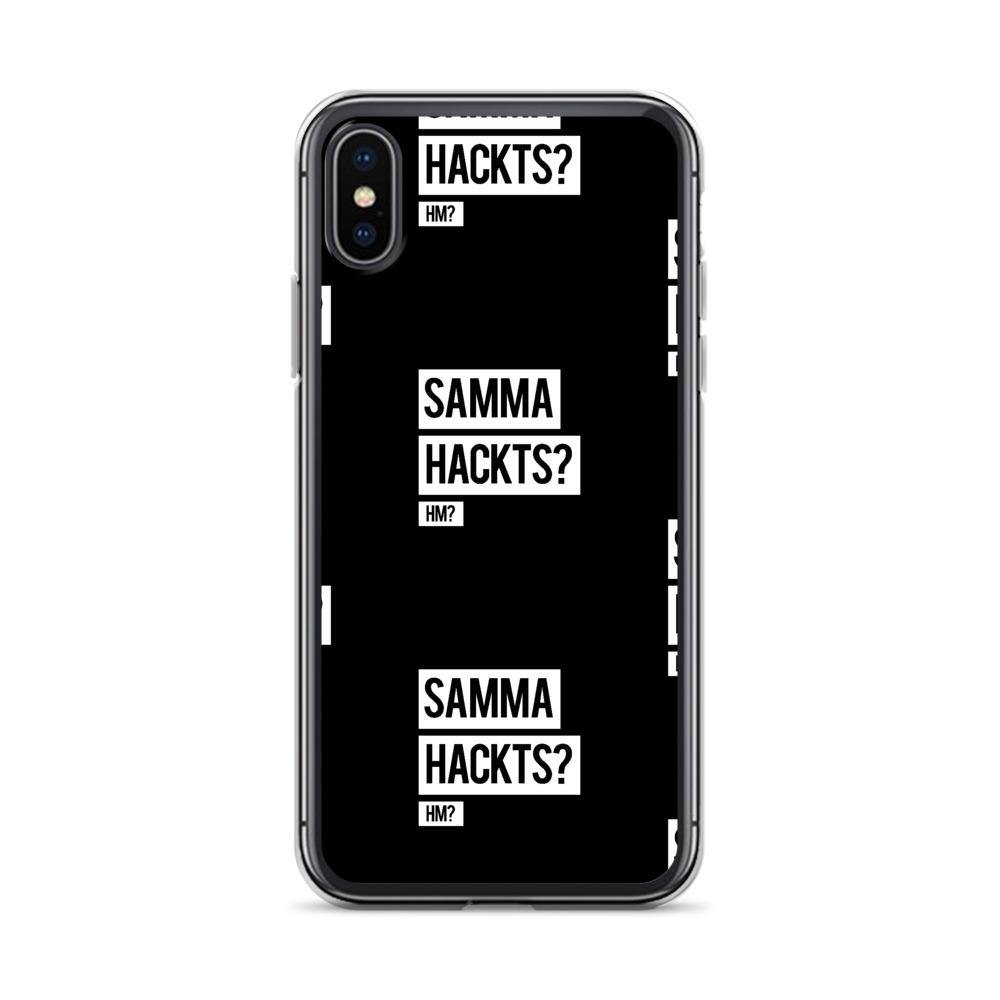 iPhone Hülle - Samma Hackts? Hm? - Pattern - Words on Shirts Sag es mit dem Mittelfinger Shirts Hoodies Sweatshirt Taschen Gymsack Spruch Sprüche Statement
