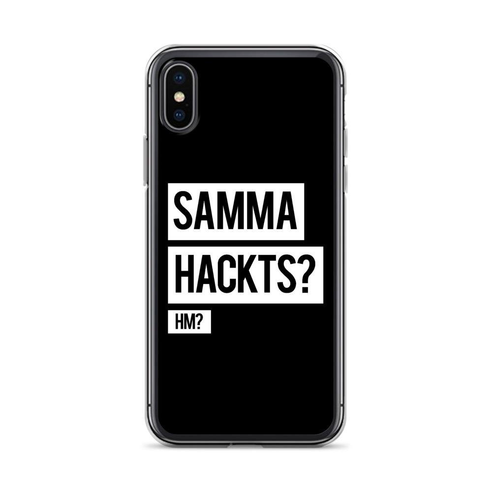 iPhone Hülle -  Samma Hackts? Hm? - Words on Shirts Sag es mit dem Mittelfinger Shirts Hoodies Sweatshirt Taschen Gymsack Spruch Sprüche Statement