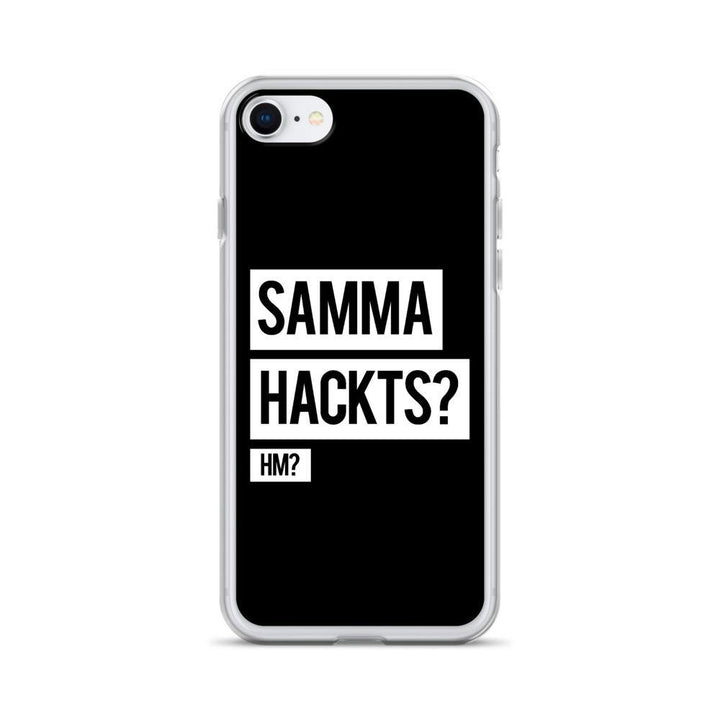 iPhone Hülle -  Samma Hackts? Hm? - Words on Shirts Sag es mit dem Mittelfinger Shirts Hoodies Sweatshirt Taschen Gymsack Spruch Sprüche Statement