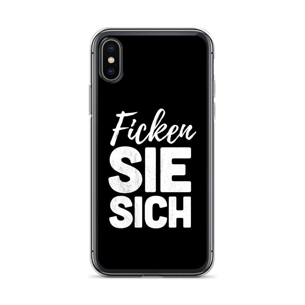 iPhone Hülle - Ficken Sie sich - Words on Shirts Sag es mit dem Mittelfinger Shirts Hoodies Sweatshirt Taschen Gymsack Spruch Sprüche Statement