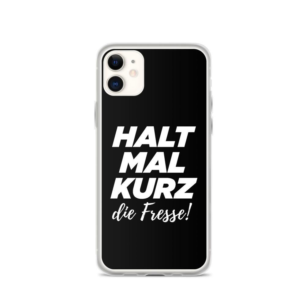 iPhone Hülle - Halt mal kurz die Fresse! - Words on Shirts Sag es mit dem Mittelfinger Shirts Hoodies Sweatshirt Taschen Gymsack Spruch Sprüche Statement