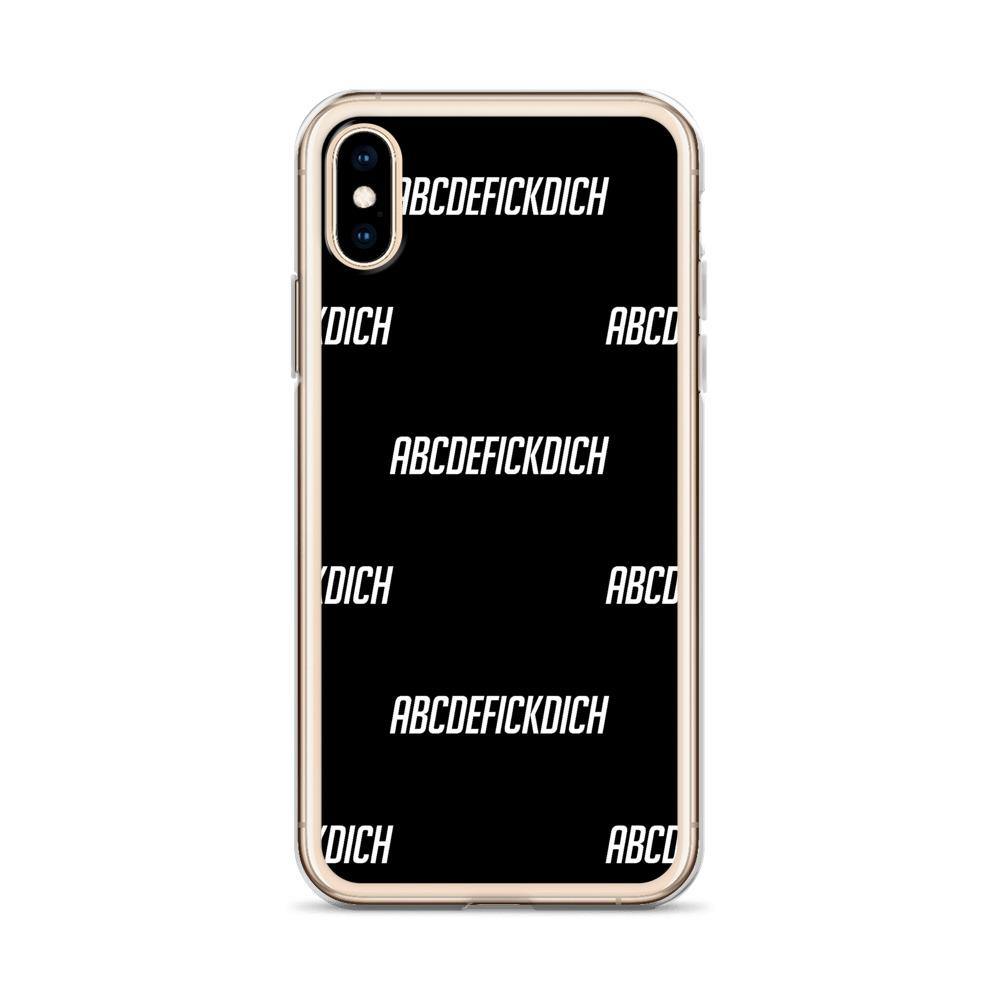 iPhone Hülle - ABCDEFICKDICH - Pattern - Words on Shirts Sag es mit dem Mittelfinger Shirts Hoodies Sweatshirt Taschen Gymsack Spruch Sprüche Statement