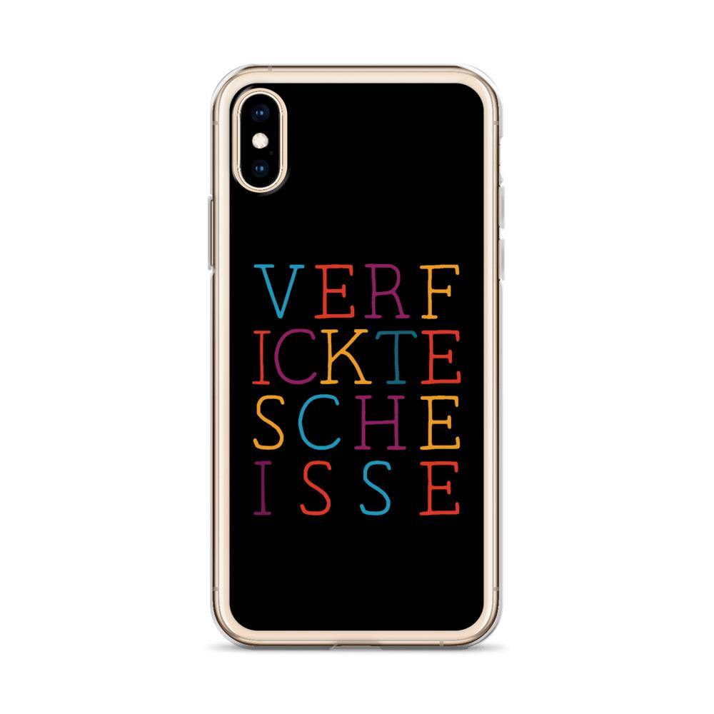 iPhone Hülle - VERFICKTESCHEISSE - Words on Shirts Sag es mit dem Mittelfinger Shirts Hoodies Sweatshirt Taschen Gymsack Spruch Sprüche Statement