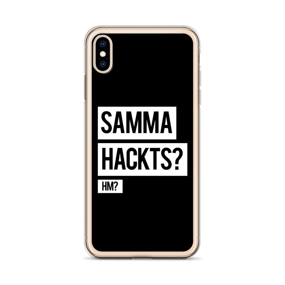 iPhone Hülle -  Samma Hackts? Hm? - Words on Shirts Sag es mit dem Mittelfinger Shirts Hoodies Sweatshirt Taschen Gymsack Spruch Sprüche Statement