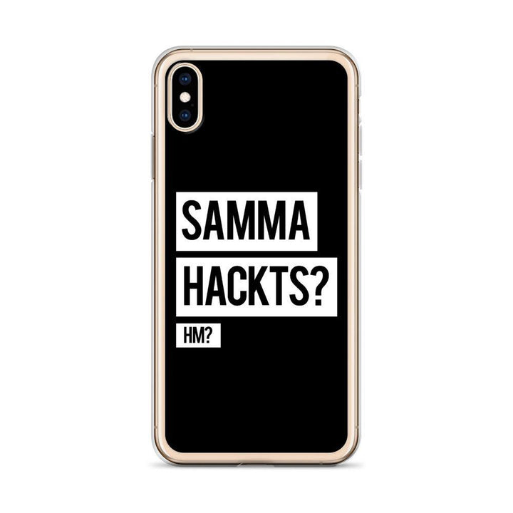 iPhone Hülle -  Samma Hackts? Hm? - Words on Shirts Sag es mit dem Mittelfinger Shirts Hoodies Sweatshirt Taschen Gymsack Spruch Sprüche Statement