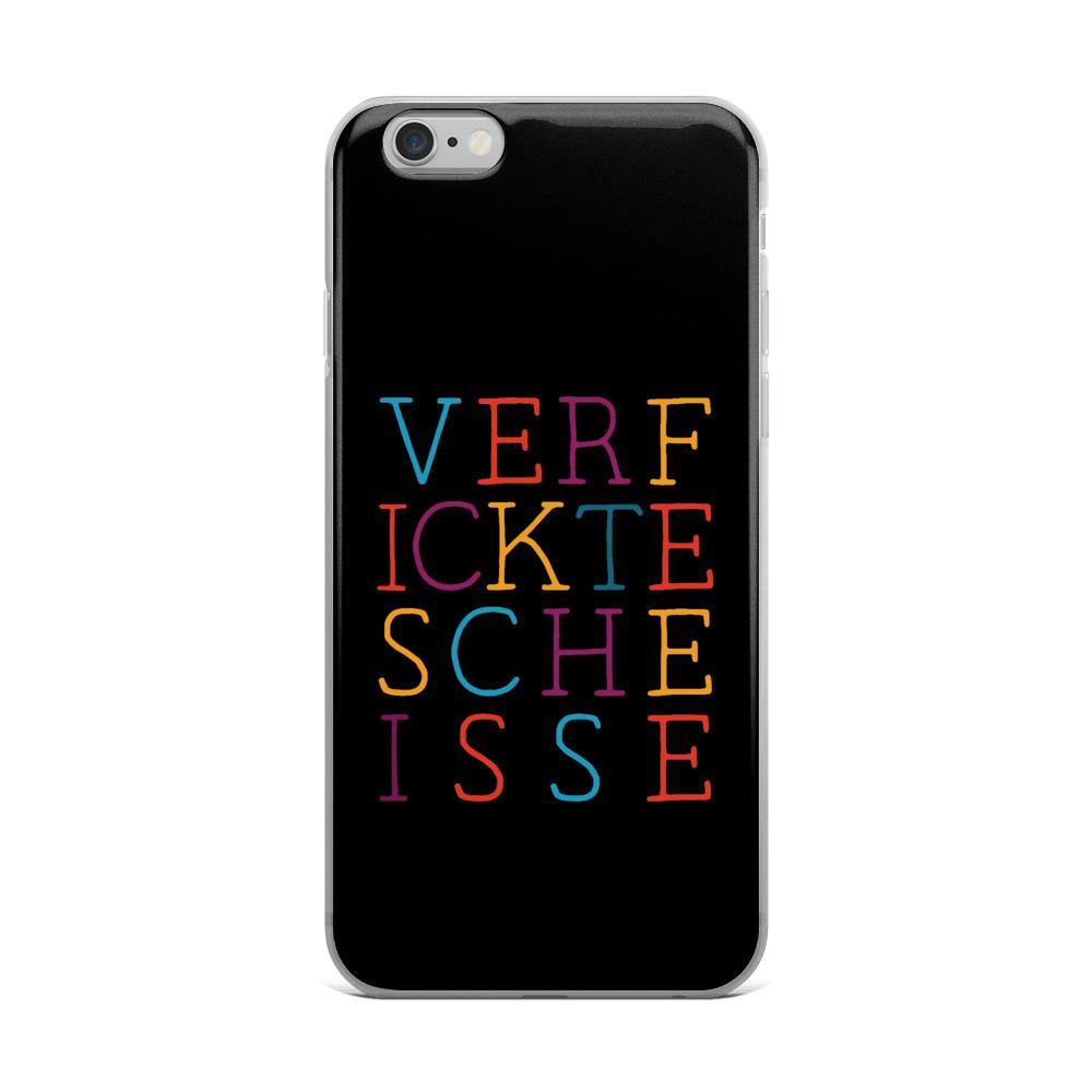 iPhone Hülle - VERFICKTESCHEISSE - Words on Shirts Sag es mit dem Mittelfinger Shirts Hoodies Sweatshirt Taschen Gymsack Spruch Sprüche Statement