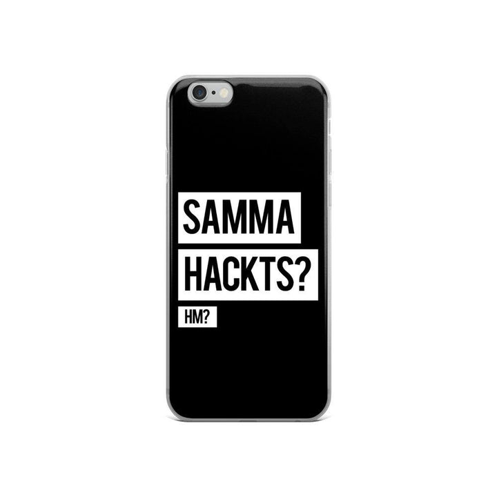 iPhone Hülle -  Samma Hackts? Hm? - Words on Shirts Sag es mit dem Mittelfinger Shirts Hoodies Sweatshirt Taschen Gymsack Spruch Sprüche Statement