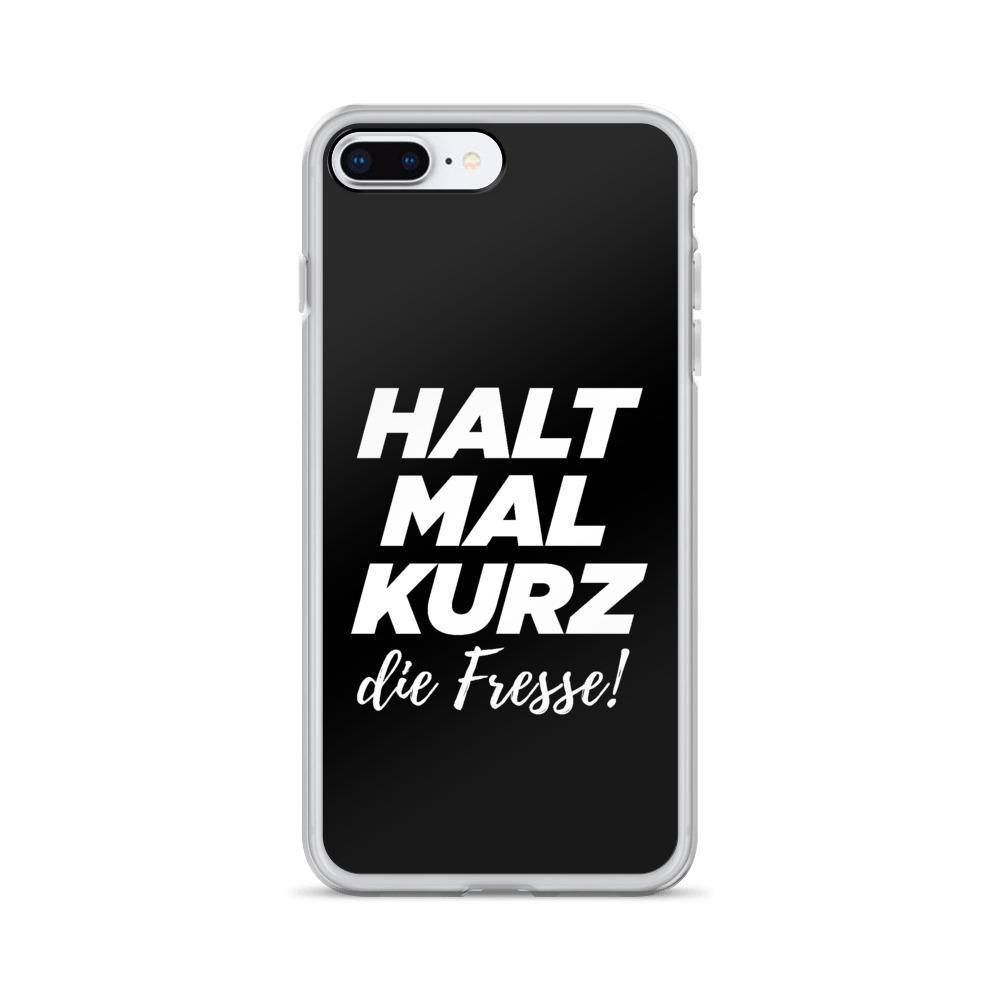 iPhone Hülle - Halt mal kurz die Fresse! - Words on Shirts Sag es mit dem Mittelfinger Shirts Hoodies Sweatshirt Taschen Gymsack Spruch Sprüche Statement