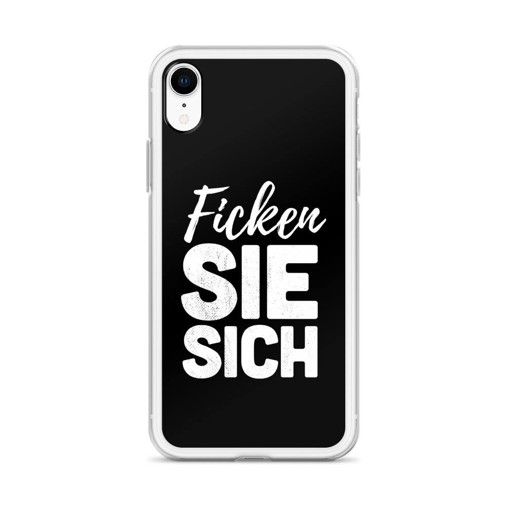 iPhone Hülle - Ficken Sie sich - Words on Shirts Sag es mit dem Mittelfinger Shirts Hoodies Sweatshirt Taschen Gymsack Spruch Sprüche Statement