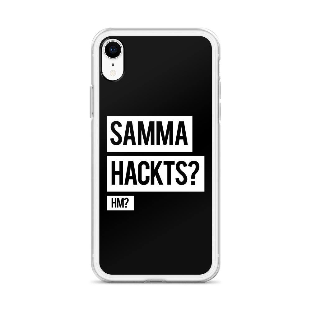 iPhone Hülle -  Samma Hackts? Hm? - Words on Shirts Sag es mit dem Mittelfinger Shirts Hoodies Sweatshirt Taschen Gymsack Spruch Sprüche Statement