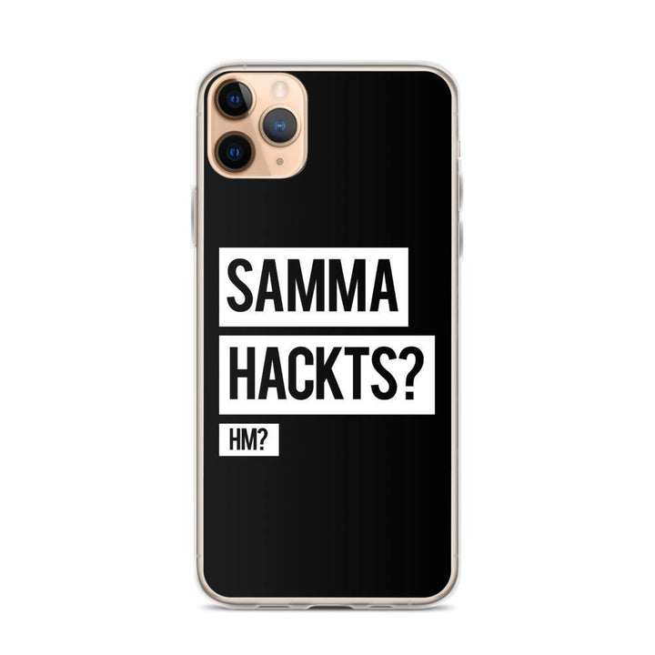 iPhone Hülle -  Samma Hackts? Hm? - Words on Shirts Sag es mit dem Mittelfinger Shirts Hoodies Sweatshirt Taschen Gymsack Spruch Sprüche Statement