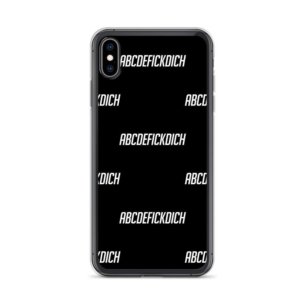 iPhone Hülle - ABCDEFICKDICH - Pattern - Words on Shirts Sag es mit dem Mittelfinger Shirts Hoodies Sweatshirt Taschen Gymsack Spruch Sprüche Statement