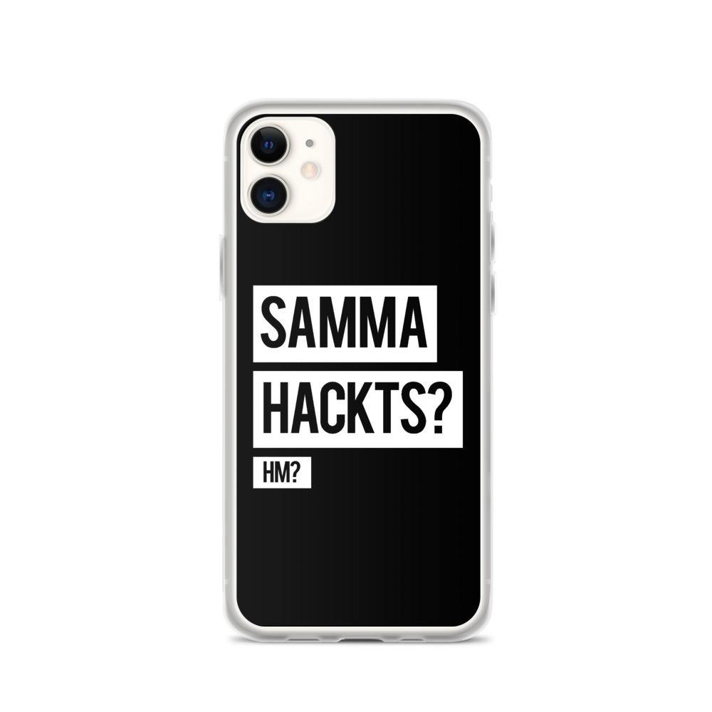 iPhone Hülle -  Samma Hackts? Hm? - Words on Shirts Sag es mit dem Mittelfinger Shirts Hoodies Sweatshirt Taschen Gymsack Spruch Sprüche Statement