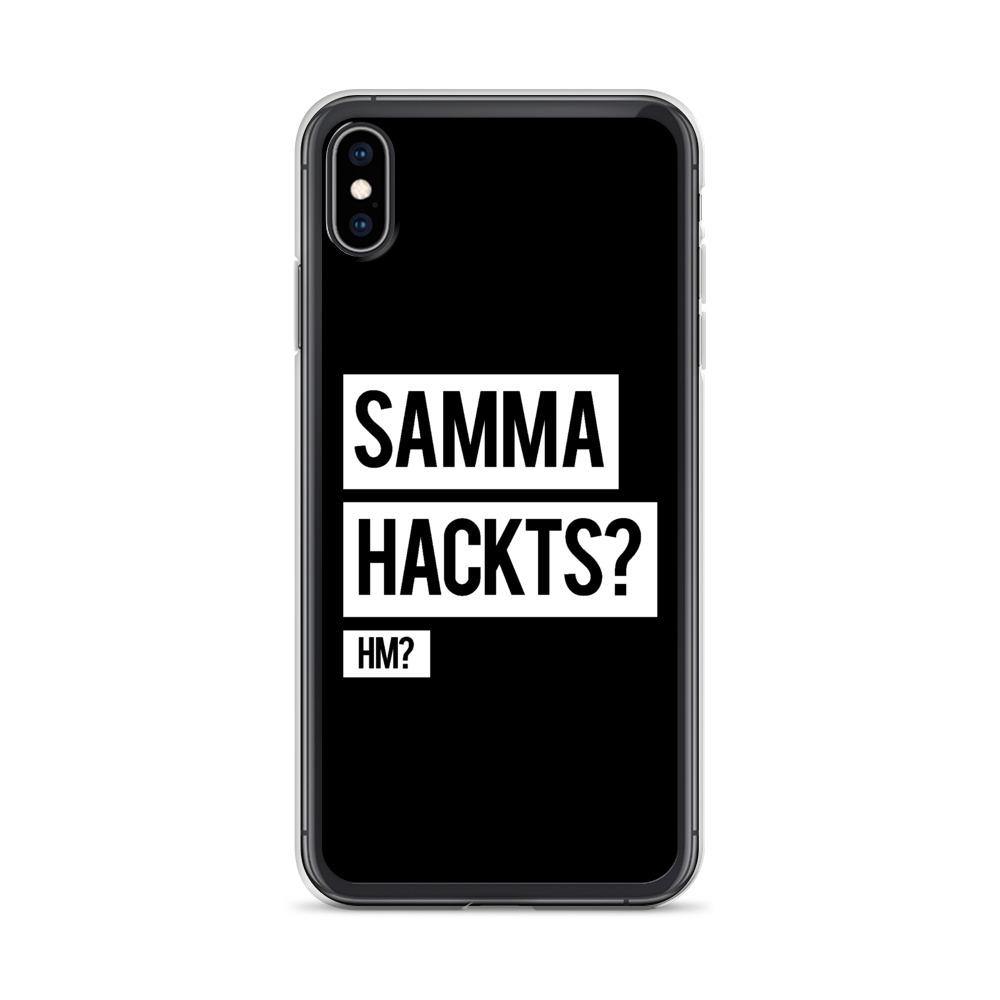 iPhone Hülle -  Samma Hackts? Hm? - Words on Shirts Sag es mit dem Mittelfinger Shirts Hoodies Sweatshirt Taschen Gymsack Spruch Sprüche Statement