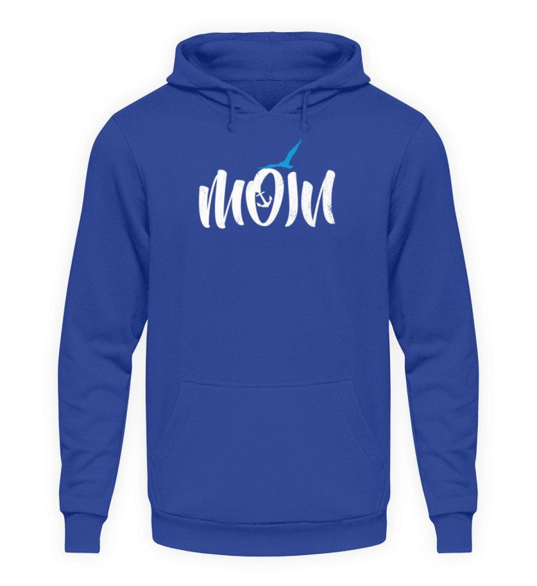 Moin Anker Möwe - Norddeutsch   - Unisex Kapuzenpullover Hoodie - Words on Shirts Sag es mit dem Mittelfinger Shirts Hoodies Sweatshirt Taschen Gymsack Spruch Sprüche Statement