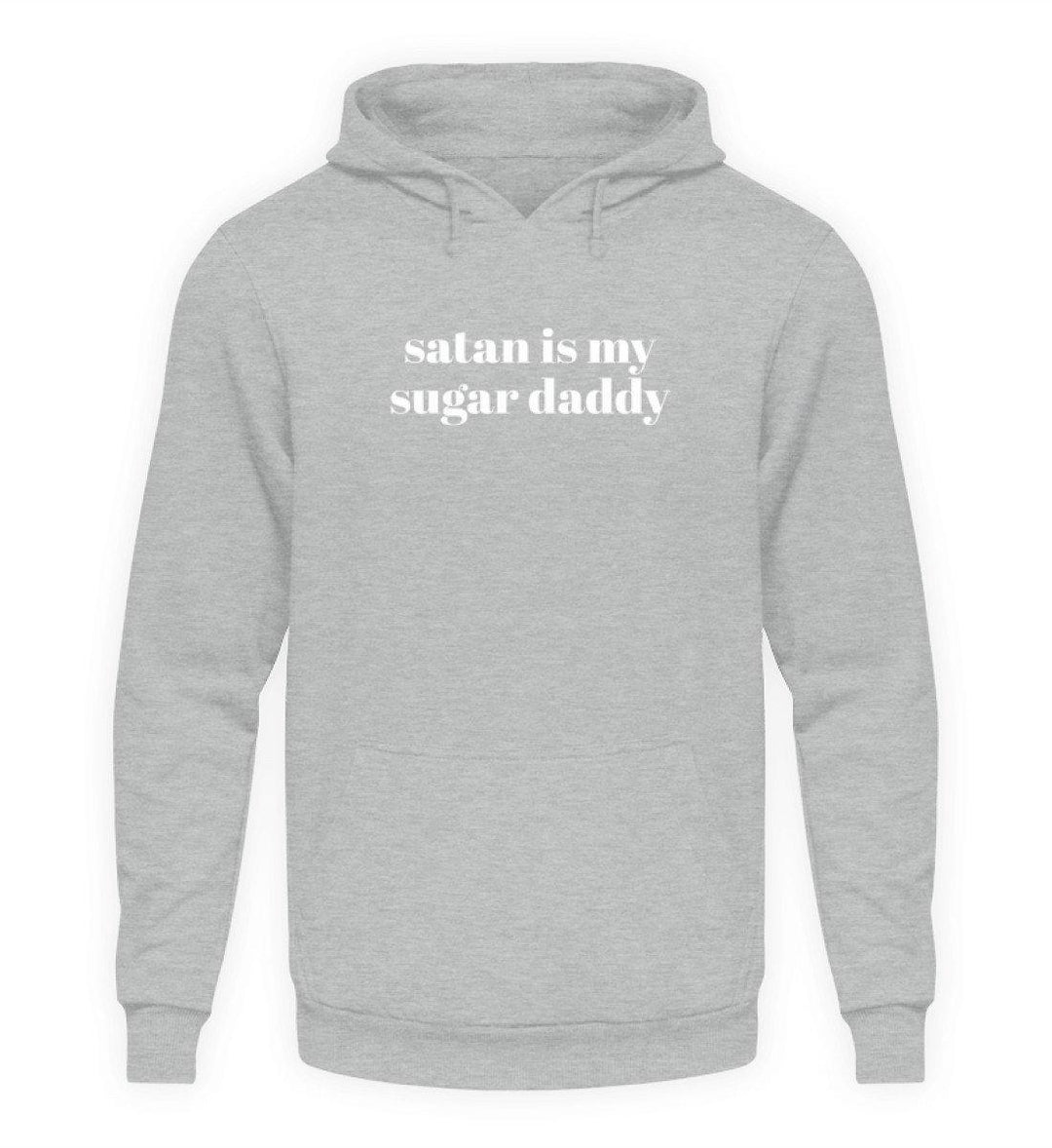 Satan Is My Sugar Daddy  - Unisex Kapuzenpullover Hoodie - Words on Shirts Sag es mit dem Mittelfinger Shirts Hoodies Sweatshirt Taschen Gymsack Spruch Sprüche Statement