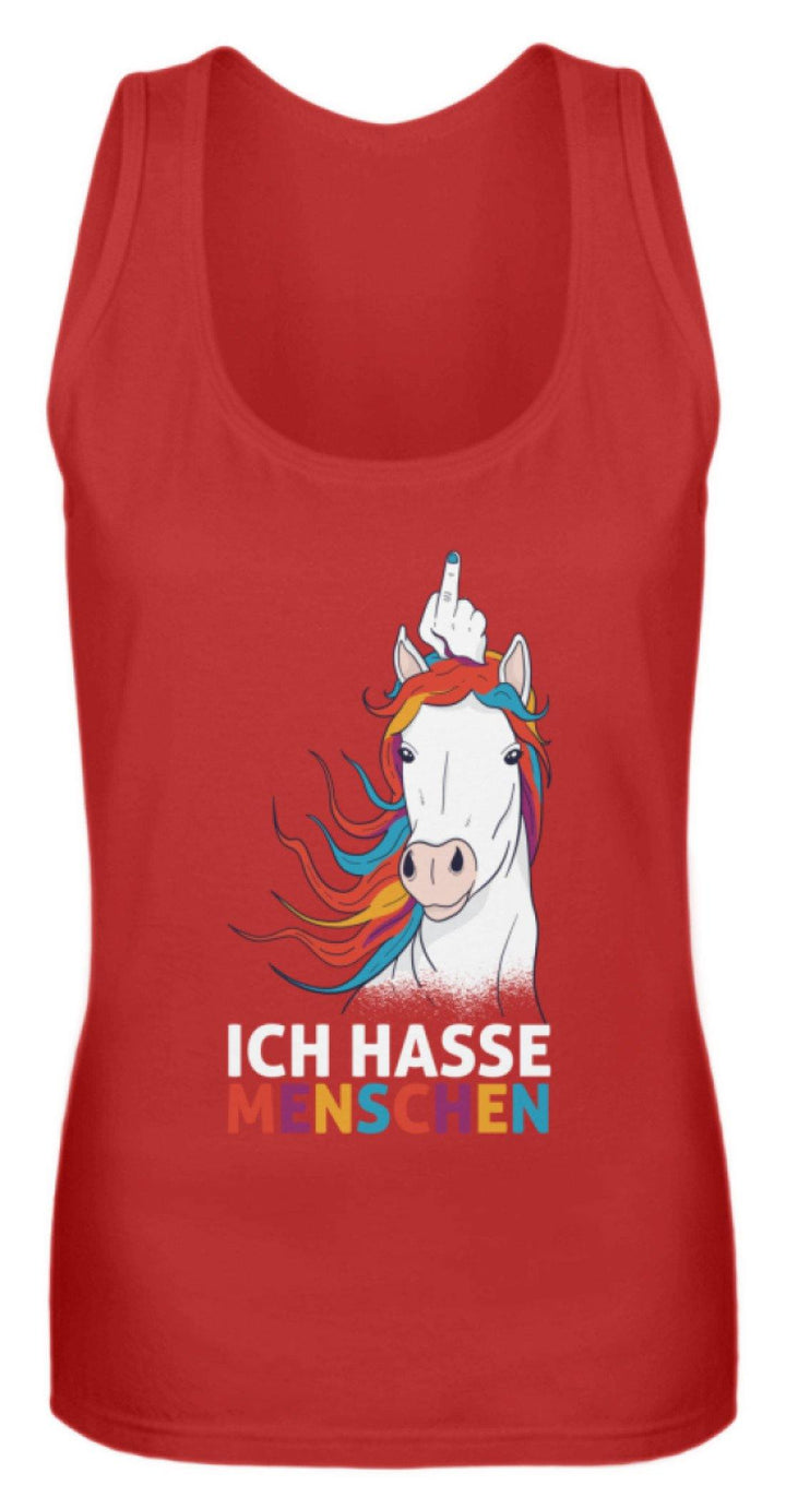 Ich hasse Menschen - Words on Shirts  - Frauen Tanktop - Words on Shirts Sag es mit dem Mittelfinger Shirts Hoodies Sweatshirt Taschen Gymsack Spruch Sprüche Statement