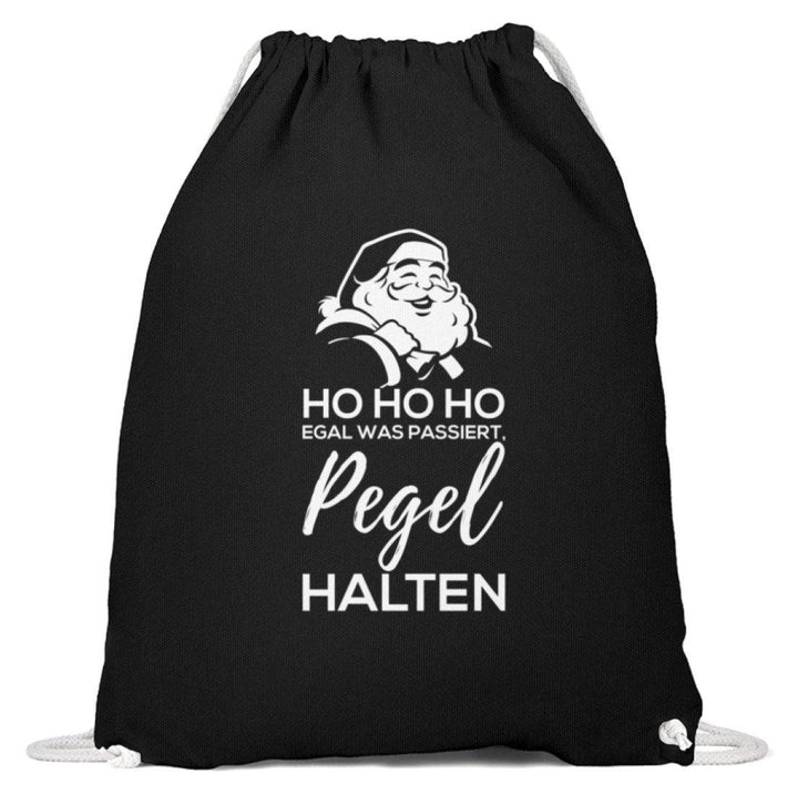 Santa Pegel halten - Words on Shirt  - Baumwoll Gymsac - Words on Shirts Sag es mit dem Mittelfinger Shirts Hoodies Sweatshirt Taschen Gymsack Spruch Sprüche Statement