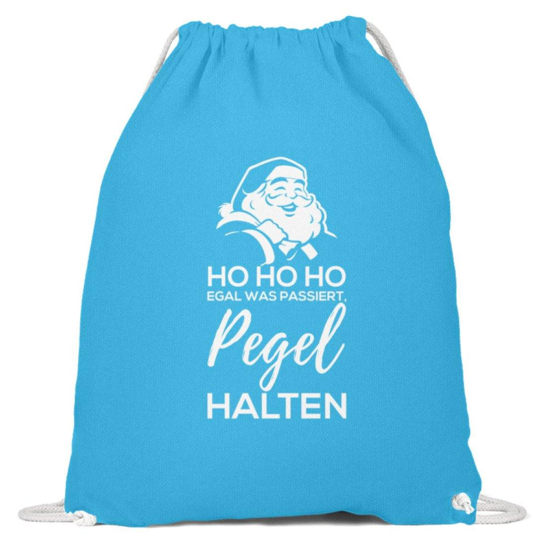 Santa Pegel halten - Words on Shirt  - Baumwoll Gymsac - Words on Shirts Sag es mit dem Mittelfinger Shirts Hoodies Sweatshirt Taschen Gymsack Spruch Sprüche Statement